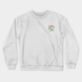 Sakura Floral Japanese Kanji Colourful White Crewneck Sweatshirt